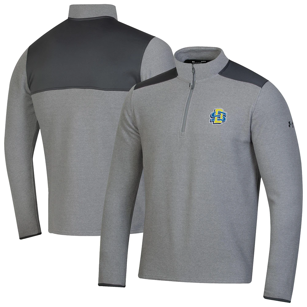 Men's Under Armour Gray South Dakota State Jackrabbits CGI Microfleece Quarter-Zip Jacket