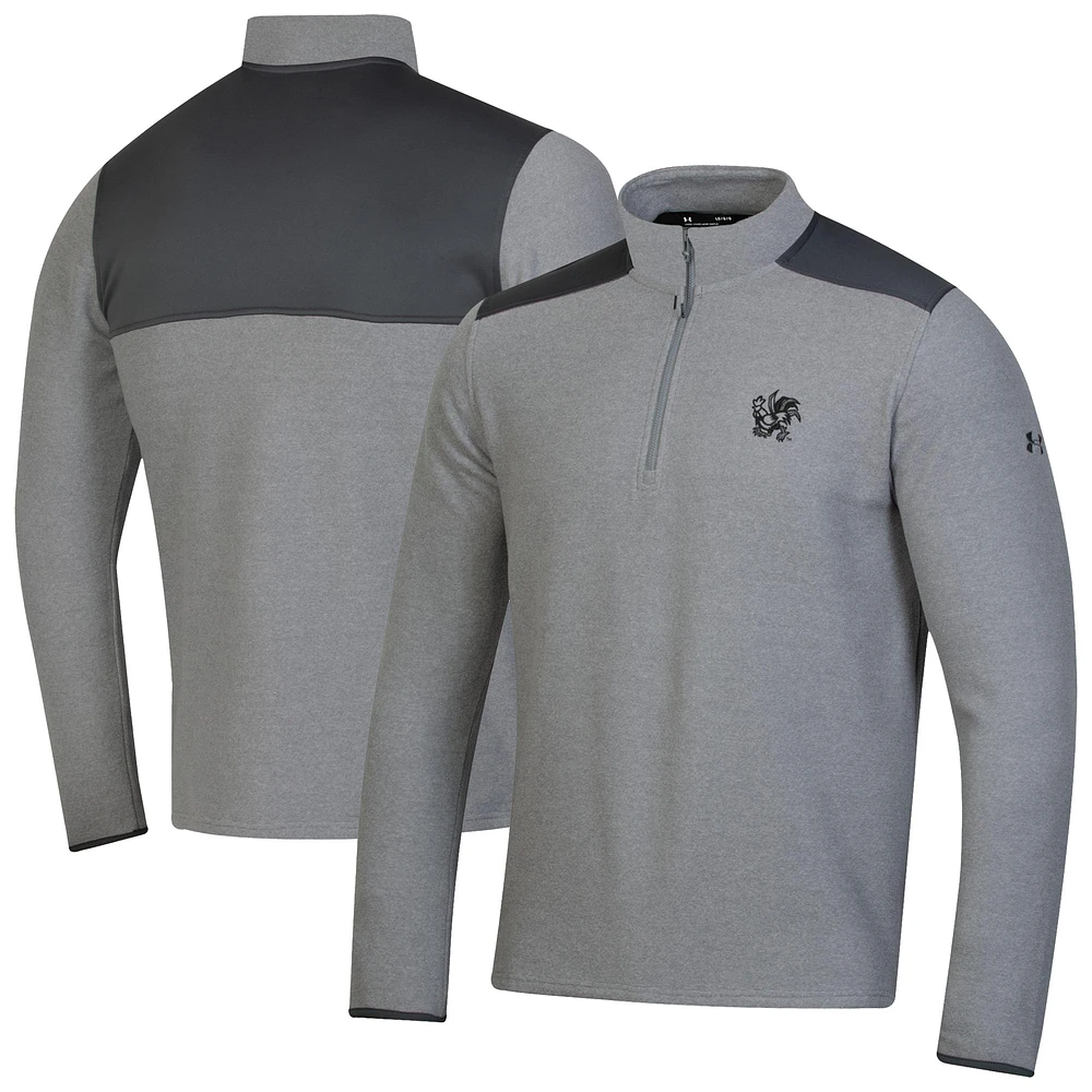 Men's Under Armour Gray South Carolina Gamecocks CGI Microfleece Quarter-Zip Jacket