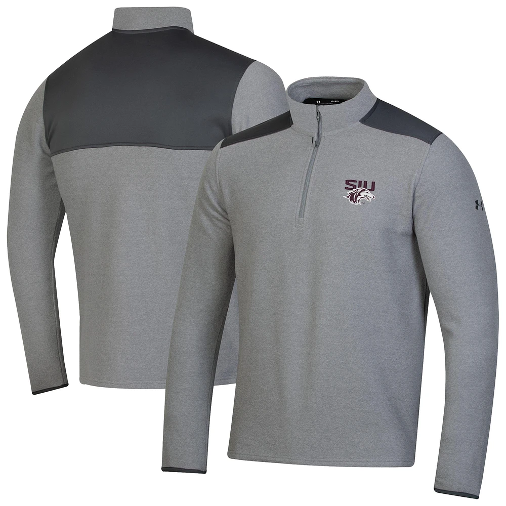 Men's Under Armour Gray Southern Illinois Salukis CGI Microfleece Quarter-Zip Jacket
