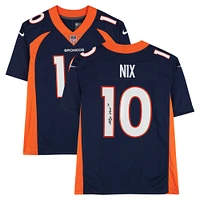 Bo Nix Denver Broncos Autographed Navy Nike Limited Jersey