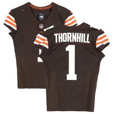 Juan Thornhill Cleveland Browns #1 Brown Jersey Game-Used vs. Los Angeles Chargers on November 3, 2024