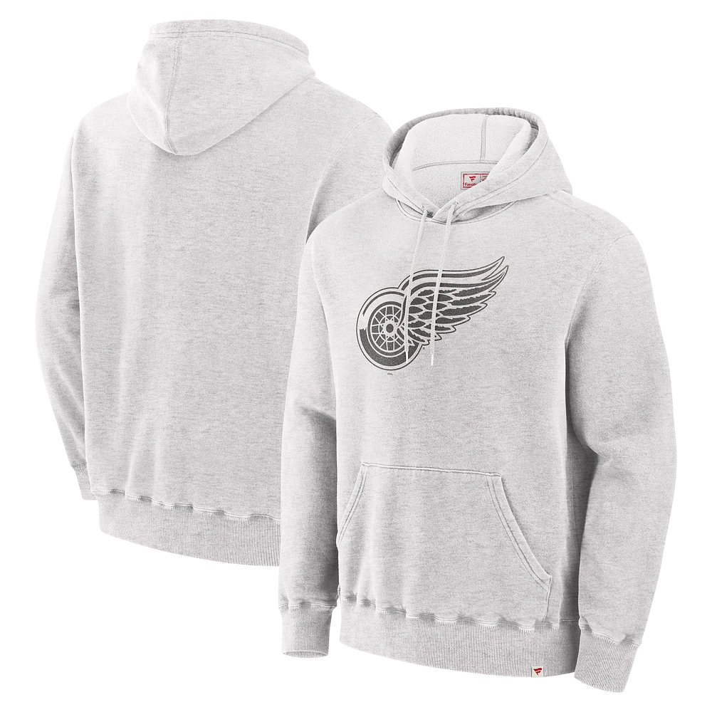 Men's Fanatics Gray Detroit Red Wings Made Canada Fleece Pullover Hoodie