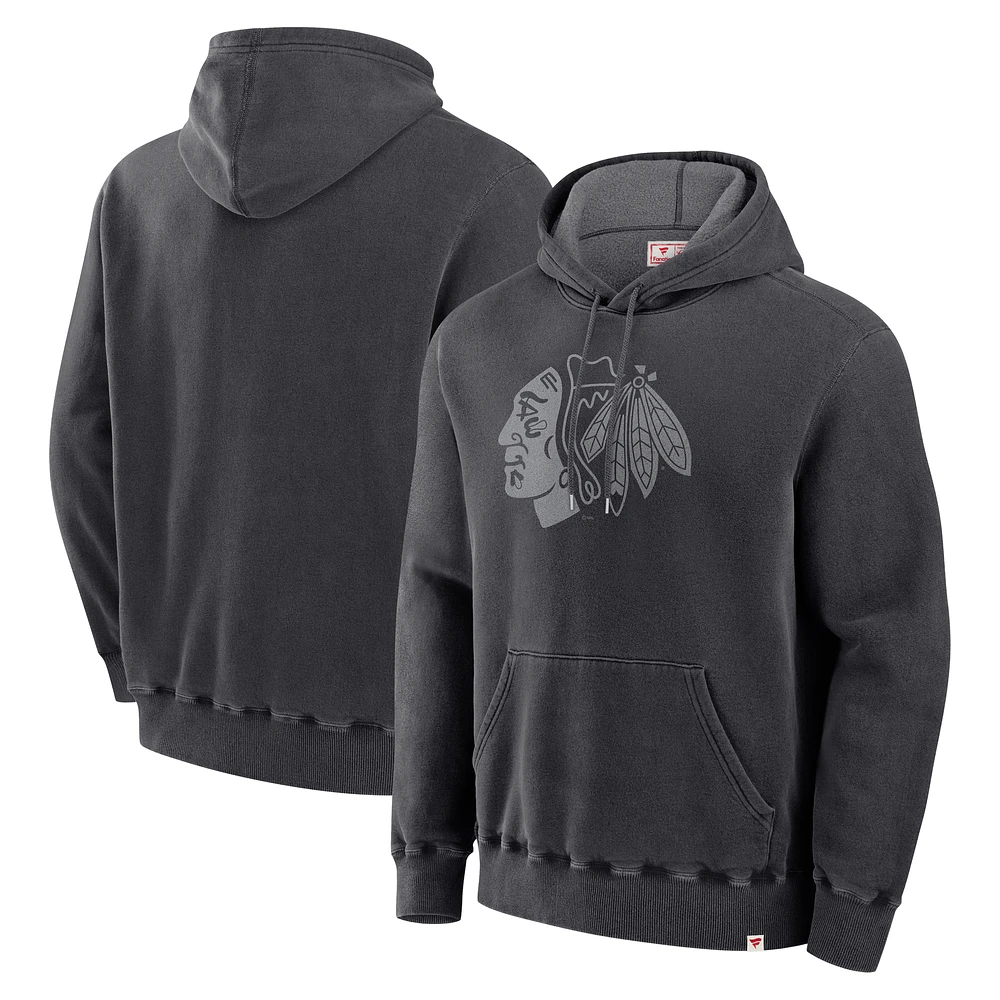 Men's Fanatics Black Chicago Blackhawks Made Canada Fleece Pullover Hoodie