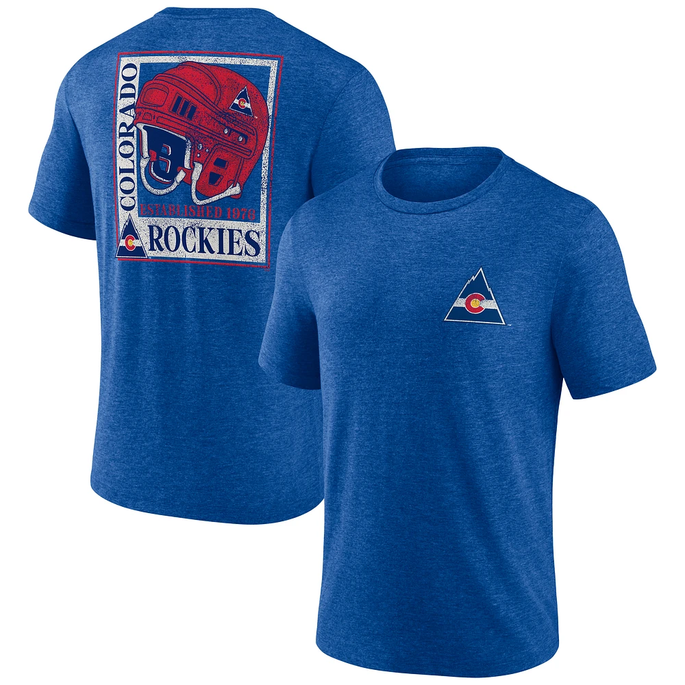 Men's Royal CO Rockies Earnest Will Tri-Blend T-Shirt