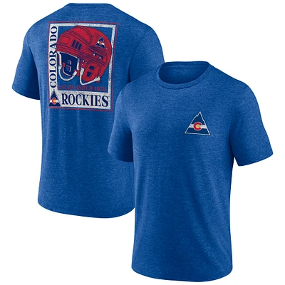 Men's  Royal CO Rockies Earnest Will Tri-Blend T-Shirt