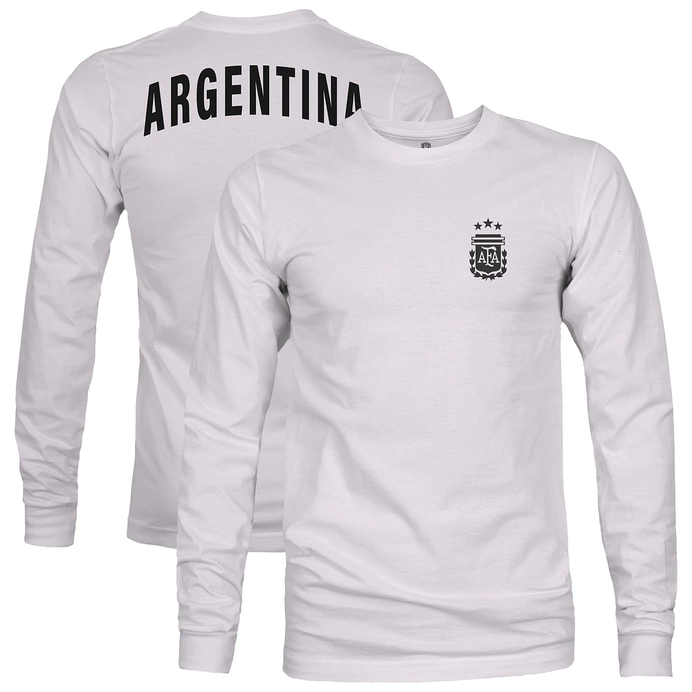 Men's 1863FC Gray Argentina National Team Back Arch Long Sleeve T-Shirt