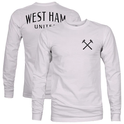 Men's 1863FC  Gray West Ham United Back Team Arch Long Sleeve T-Shirt