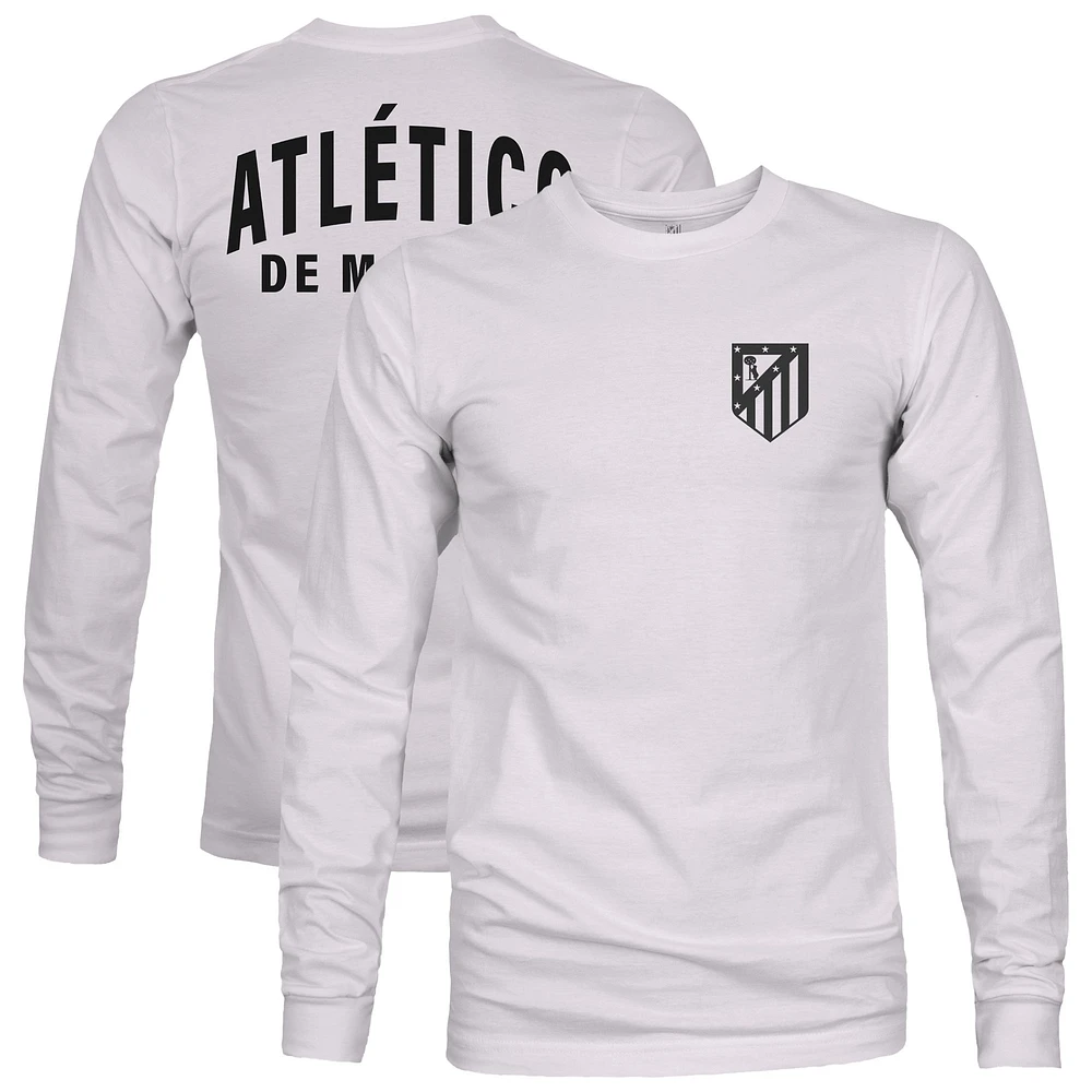 Men's 1863FC Silver Atletico de Madrid Team Arch Long Sleeve T-Shirt