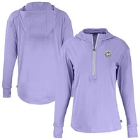Women's Cutter & Buck  Lavender New York Mets Daybreak Eco Recycled Half-Zip Hoodie