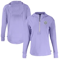 Women's Cutter & Buck  Lavender New York Mets Daybreak Eco Recycled Half-Zip Hoodie