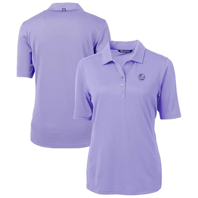 Women's Cutter & Buck  Lavender New York Yankees Virtue Eco Pique Recycled Half-Sleeve Polo