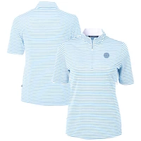 Women's Cutter & Buck  Powder Blue Seattle Mariners Virtue Eco Pique Stripe Recycled Quarter-Zip Top