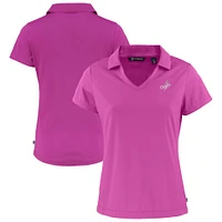 Women's Cutter & Buck Pink Los Angeles Dodgers Daybreak Eco DryTec Recycled V-Neck Polo