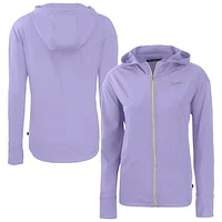 Women's Cutter & Buck Lavender Atlanta Braves Daybreak Eco Recycled Full-Zip Hoodie