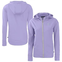 Women's Cutter & Buck Lavender Chicago Cubs Daybreak Eco Recycled Full-Zip Hoodie