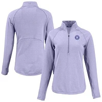 Women's Cutter & Buck Heather Purple Houston Astros Peshastin Eco Fleece Recycled Half-Zip Jacket