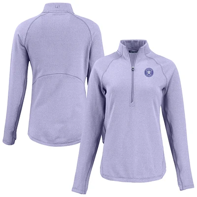 Women's Cutter & Buck Heather Purple Houston Astros Peshastin Eco Fleece Recycled Half-Zip Jacket