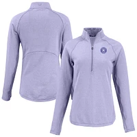 Women's Cutter & Buck Heather Purple Houston Astros Peshastin Eco Fleece Recycled Half-Zip Jacket