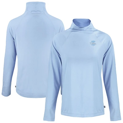 Women's Cutter & Buck Powder Blue Philadelphia Phillies Coastline Epic Comfort Eco Recycled Funnel Neck Pullover Top
