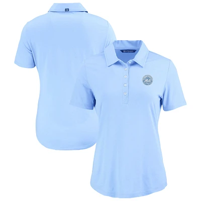 Women's Cutter & Buck Powder Blue New York Mets Coastline Epic Comfort Eco Recycled Polo