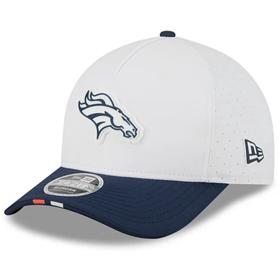 Youth New Era  White/Navy Denver Broncos 2025 NFL Training Camp A-Frame 9FORTY Adjustable Hat