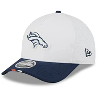 Youth New Era  White/Navy Denver Broncos 2025 NFL Training Camp A-Frame 9FORTY Adjustable Hat