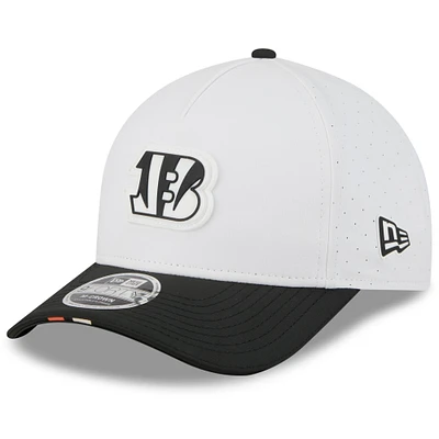 Youth New Era  White/Black Cincinnati Bengals 2025 NFL Training Camp A-Frame 9FORTY Adjustable Hat