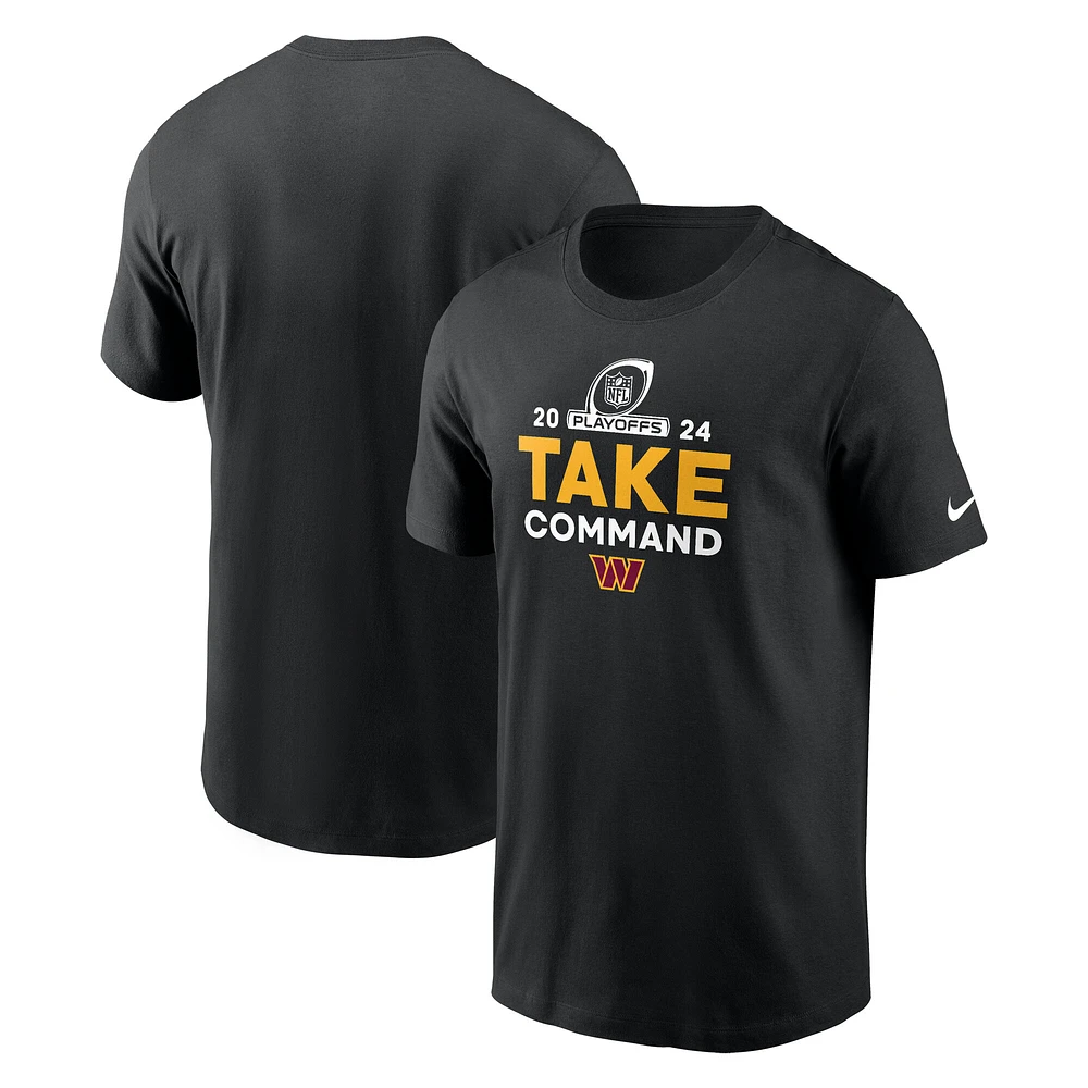 Men's Nike Black Washington Commanders 2024 NFL Playoffs T-Shirt