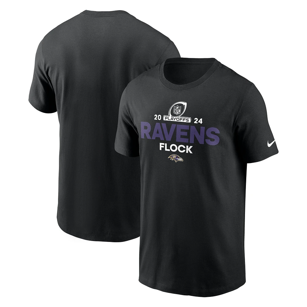 Men's Nike Black Baltimore Ravens 2024 NFL Playoffs T-Shirt