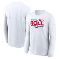 Men's Nike White Kansas City Chiefs 2024 AFC West Division Champions Locker Room Trophy Collection Long Sleeve T-Shirt