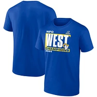 Men's Fanatics Royal Los Angeles Rams 2024 NFC West Division Champions Conquer T-Shirt