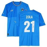 Gianfranco Zola Italy National Team Autographed 2022-23 Blue Home Puma Jersey - BAS