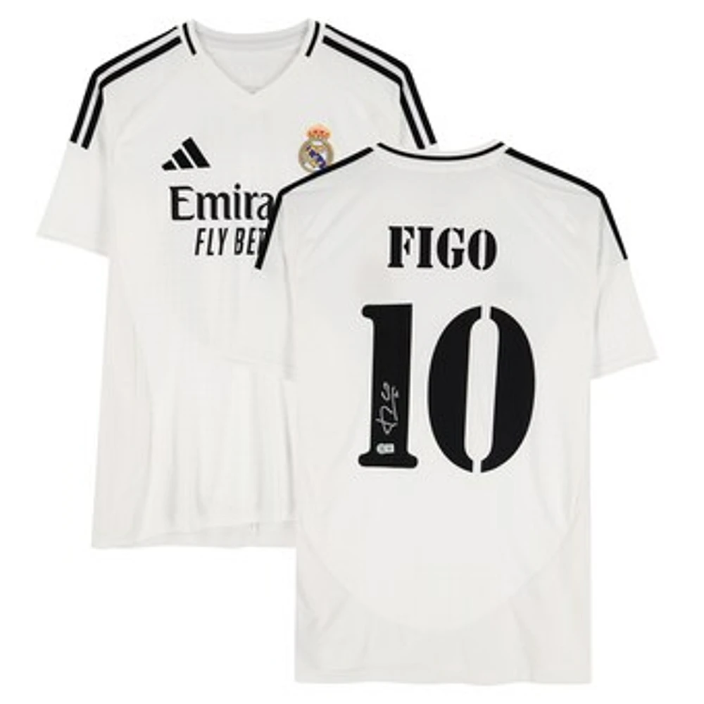 Luis Figo Real Madrid Autographed 2024-25 White Home adidas Jersey - BAS