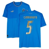 Fabio Cannavaro Italy National Team Autographed 2022-23 Blue Home Puma Jersey - BAS