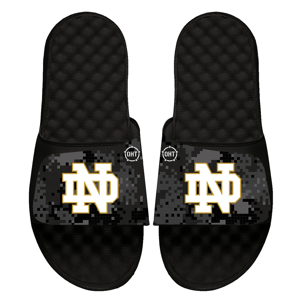 Youth ISlide Black Notre Dame Fighting Irish Digi Camo Slide Sandals