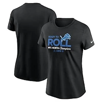 Women's Nike Black Detroit Lions 2024 NFC North Division Champions Locker Room Trophy Collection T-Shirt