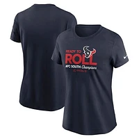 Women's Nike  Navy Houston Texans 2024 AFC South Division Champions Locker Room Trophy Collection T-Shirt