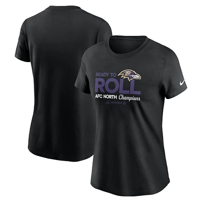 Women's Nike Black Baltimore Ravens 2024 AFC North Division Champions Locker Room Trophy Collection T-Shirt