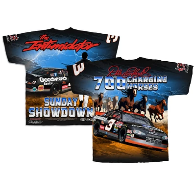 Men's Checkered Flag Sports Black Dale Earnhardt 700 Charging Horses Sublimated T-Shirt