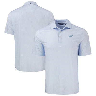 Men's Cutter & Buck  Powder Blue Philadelphia Eagles Pike Eco Diamond Dot Print Recycled Big Tall Polo