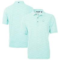 Men's Cutter & Buck Mint Indianapolis Colts Virtue Eco Pique Botanical Print Recycled Polo