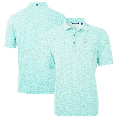 Men's Cutter & Buck Mint Indianapolis Colts Virtue Eco Pique Botanical Print Recycled Polo