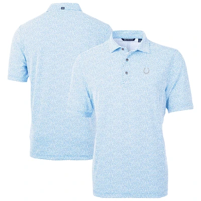 Men's Cutter & Buck Powder Blue Indianapolis Colts Virtue Eco Pique Botanical Print Recycled Polo