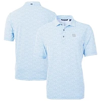 Men's Cutter & Buck Powder Blue New York Giants Virtue Eco Pique Botanical Print Recycled Polo