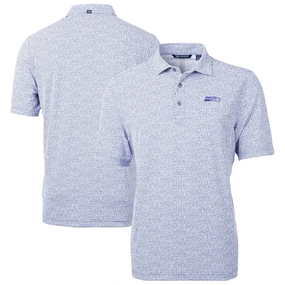 Men's Cutter & Buck Purple Seattle Seahawks Virtue Eco Pique Botanical Print Recycled Polo