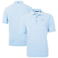 Men's Cutter & Buck Powder Blue Washington Commanders Virtue Eco Pique Botanical Print Recycled Polo