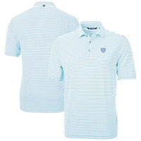 Men's Cutter & Buck Powder Blue Las Vegas Raiders Virtue Eco Pique Stripe Recycled Polo