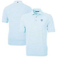 Men's Cutter & Buck Powder Blue Las Vegas Raiders Virtue Eco Pique Stripe Recycled Polo