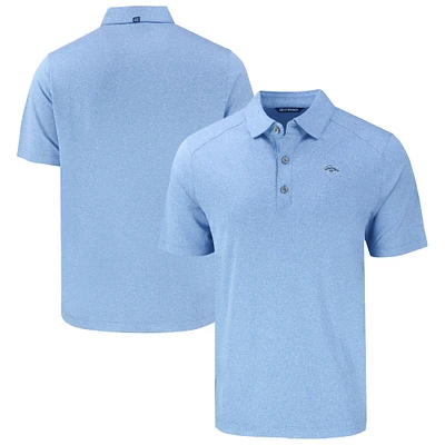 Men's Cutter & Buck Heather Powder Blue Denver Broncos Forge Eco Stretch Recycled Polo