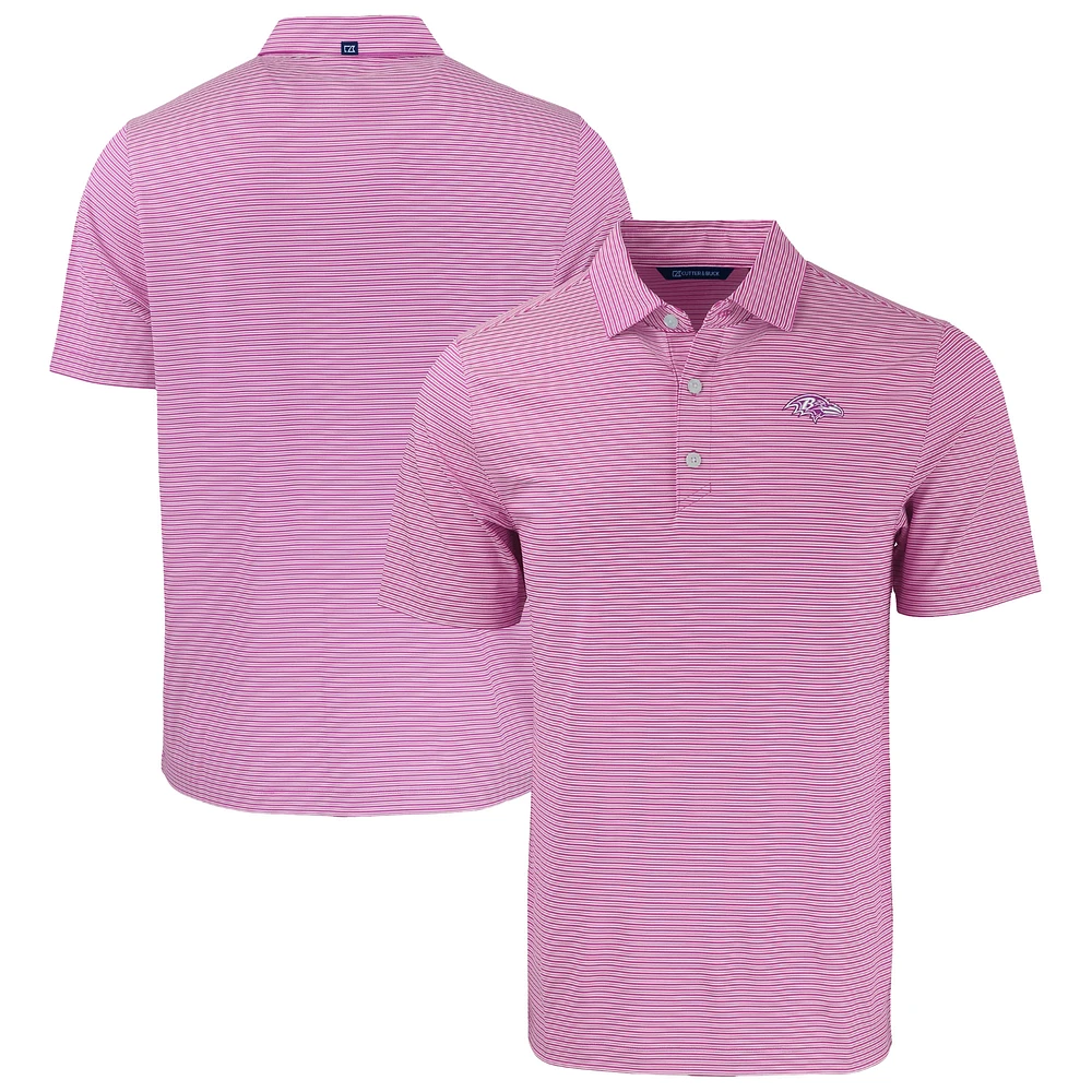 Men's Cutter & Buck Light Purple Baltimore Ravens Forge Eco Double Stripe Stretch Recycled Polo